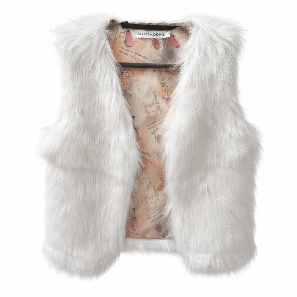 White Faux Fur Vest